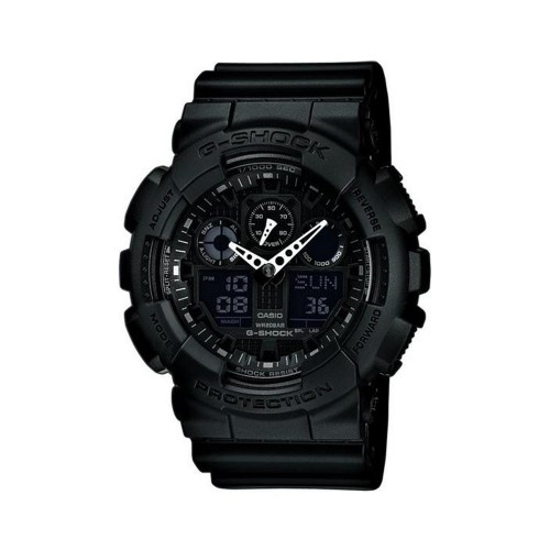 CASIO G-Shock Μαύρο με λουράκι από καουτσούκ GA-100-1AER