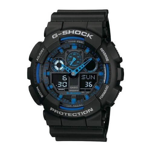 CASIO G-Shock Μαύρο με λουράκι από καουτσούk GA-100-1A2