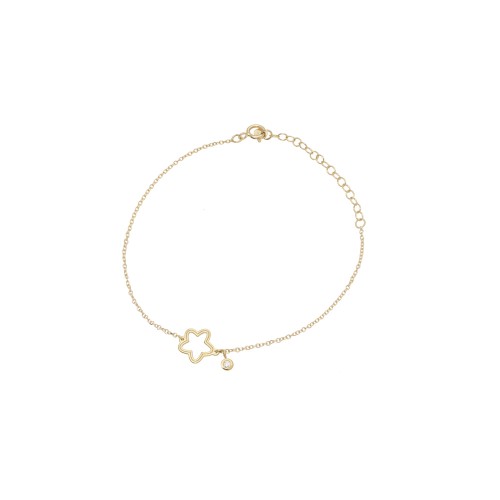 14K Χρυσό Βραχιόλι "Αστέρι" με Διαμάντι XB3560