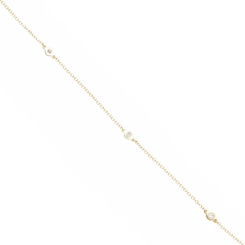 14K Χρυσό Βραχιόλι με τρία Διαμάντια XB4396