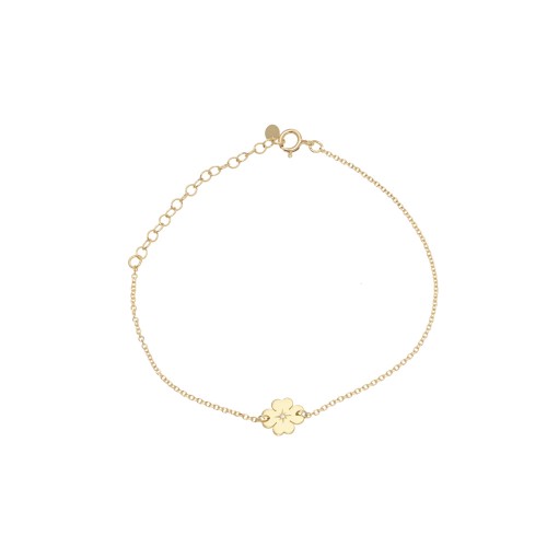 14K Χρυσό Βραχιόλι "Τετράφυλλο τριφύλλι" με Διαμάντι XB4780