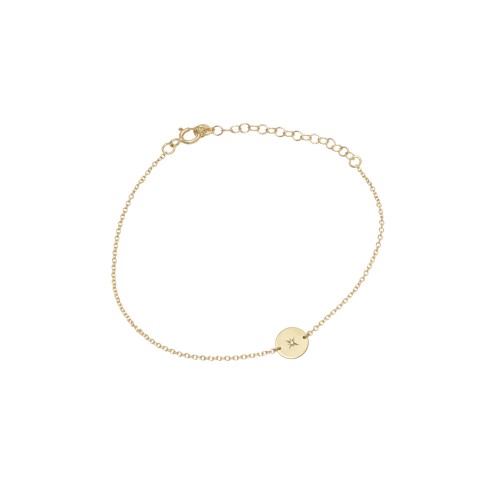 14K Χρυσό Βραχιόλι "Δίσκος" με Διαμάντι XB4786