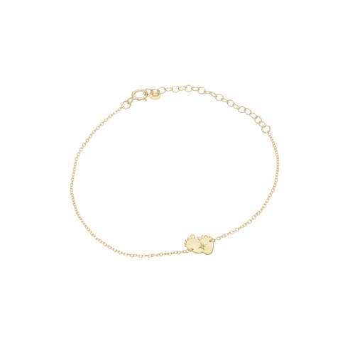 14K Χρυσό Βραχιόλι "Παιδικές Πατούσες" με Διαμάντι XB4800