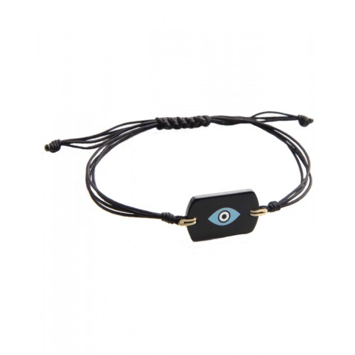 14K Χρυσό Bραχιόλι Αντρικό Μακραμέ ,Μάτι XB484700