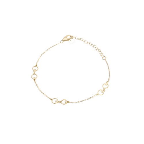 14K Χρυσό Βραχιόλι με "Κύκλους" και Διαμάντι XB4979