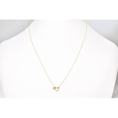 18K Χρυσό Κολιέ Καρδιά με Διαμάντι XK3657