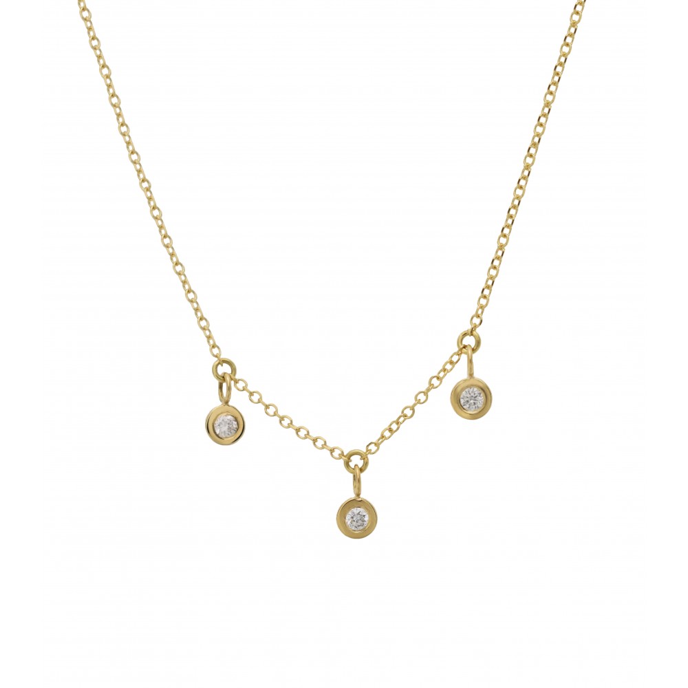 18K Χρυσό Κολιέ με Διαμάντια XK3943