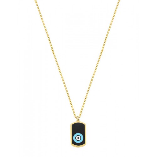 14K Χρυσό Και Κεραμικό Κολιέ Με Μπλε Μάτι XK459700