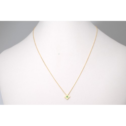 14K Χρυσό Κολιέ Σταυρός με Σμαράγδι  XK47605