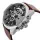 DIESEL Gunmetal Brown Leather Chronograph DZ4290