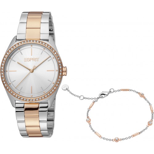 ESPRIT Aubrey Two Tone Set Watch Stainless Steel Bracelet ES1L289M0095