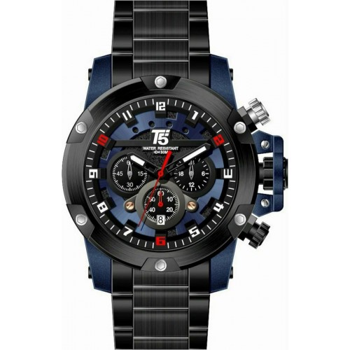 T5 CHRONO Χρονογράφος με Μαύρο Μπρασελέ από Ανοξείδωτο Ατσάλι H3760G-C