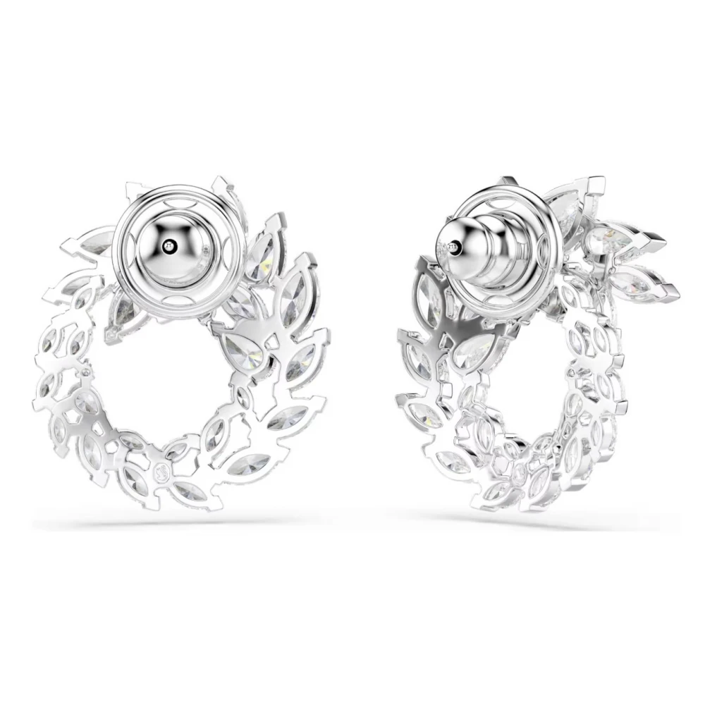 SWAROVSKI Σκουλαρίκια Mesmera Κρίκοι, Κοπή Marquise, Λευκά, Επιμετάλλωση ροδίου 5748008