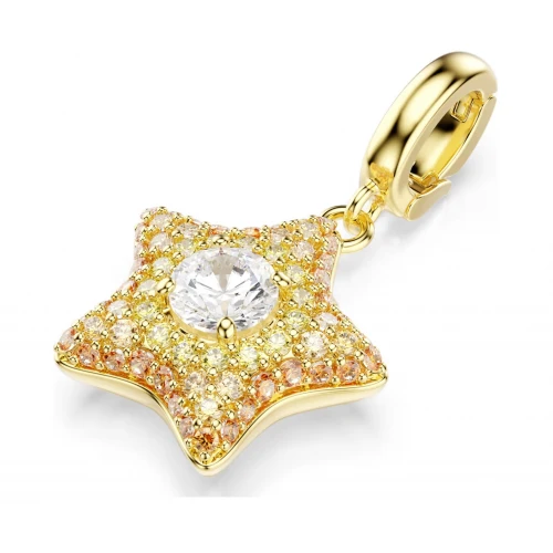 SWAROVSKI Sublima Γούρι, Αστέρι, Στρογγυλή Κοπή, Κίτρινο, Επιμετάλλωση σε Χρυσό 18Κ 5755514