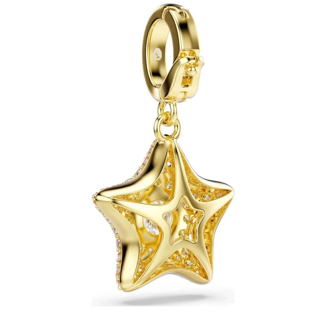 SWAROVSKI Sublima Γούρι, Αστέρι, Στρογγυλή Κοπή, Κίτρινο, Επιμετάλλωση σε Χρυσό 18Κ 5755514