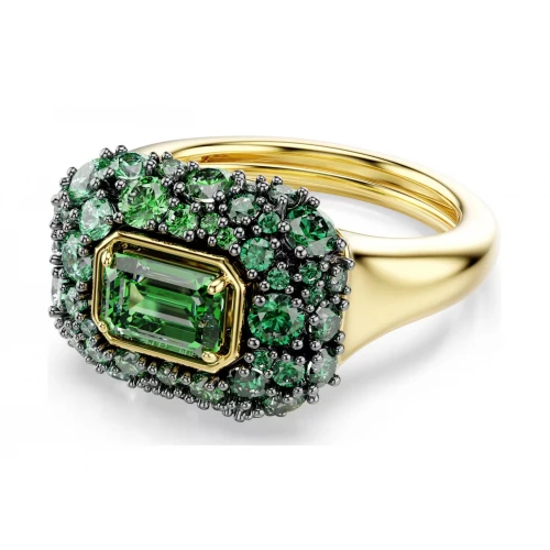 SWAROVSKI Δαχτυλίδι κοκτέιλ Sublima Οκτάγωνη κοπή, Πράσινο, Επιμετάλλωση σε χρυσό 18Κ 5759920
