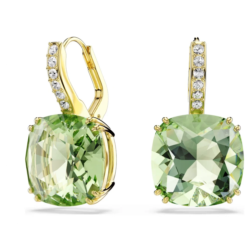 SWAROVSKI Millenia Σκουλαρίκια-σταγόνα Cushion Κοπή, Πράσινο, Επιμετάλλωση σε Χρυσό 18Κ 5764822