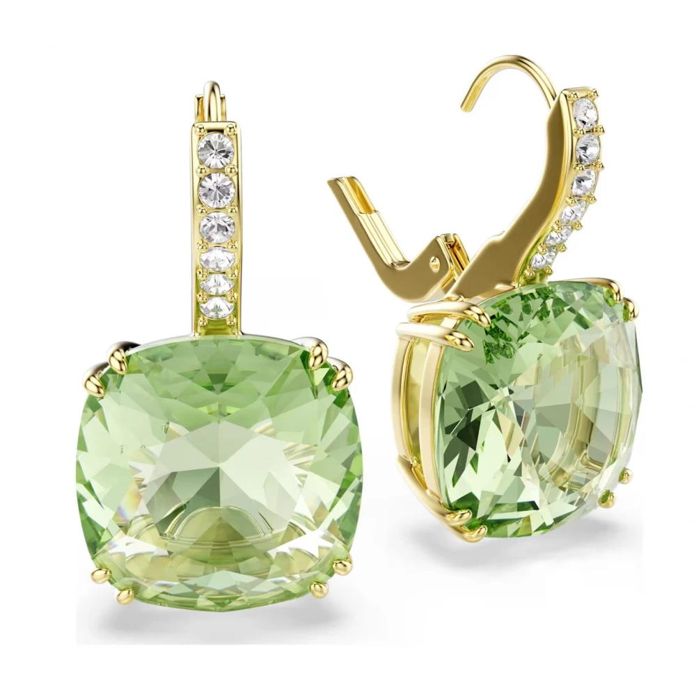 SWAROVSKI Millenia Σκουλαρίκια-σταγόνα Cushion Κοπή, Πράσινο, Επιμετάλλωση σε Χρυσό 18Κ 5764822
