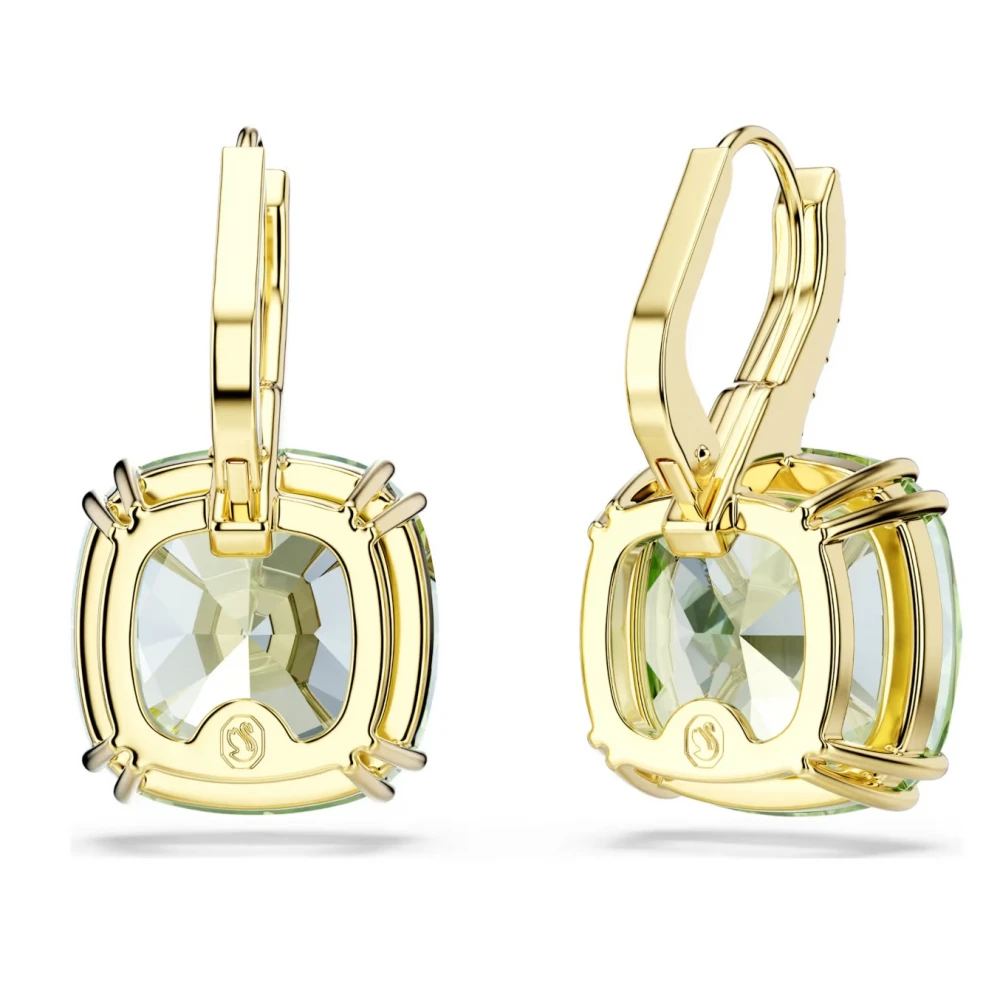 SWAROVSKI Millenia Σκουλαρίκια-σταγόνα Cushion Κοπή, Πράσινο, Επιμετάλλωση σε Χρυσό 18Κ 5764822