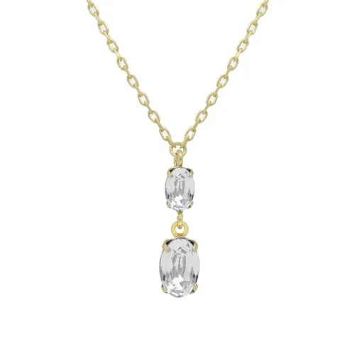 Victoria Cruz Collection “Botanic” Κολιέ Κοντό, Επιχρυσωμένο με Swarovski A4509-07DG