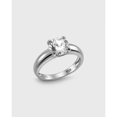 VOGUE 925 Ασήμι Μονόπετρο Δαχτυλίδι με λευκό ζιργκόν 20170354103