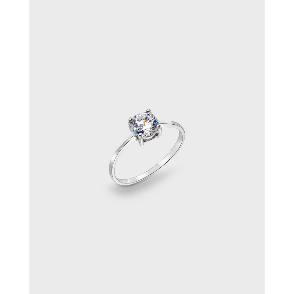 VOGUE 925 Ασήμι Μονόπετρο Δαχτυλίδι με λευκό ζιργκόν 20171154103