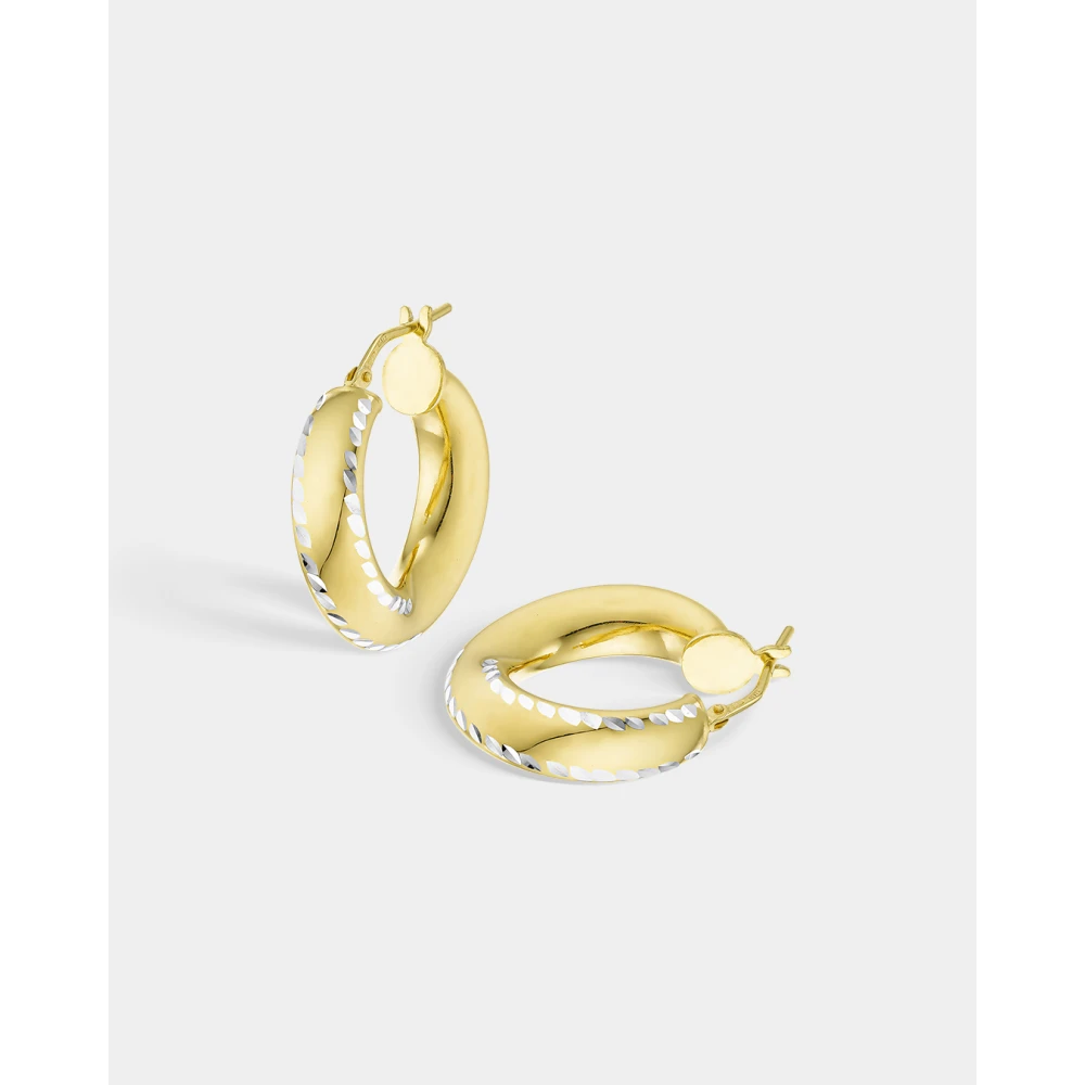 VOGUE 925 Ασήμι Σκουλαρίκια Επιχρυσωμένα Οβάλ Κρίκοι 20171172201