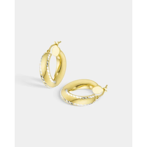 VOGUE 925 Ασήμι Σκουλαρίκια Επιχρυσωμένα Οβάλ Κρίκοι 20171172201