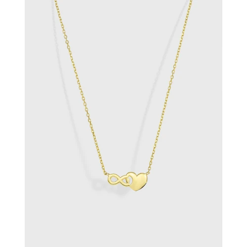 VOGUE 925 Ασήμι Κολιέ Επιχρυσωμένο με "Καρδιά και Άπειρο" 20171536401