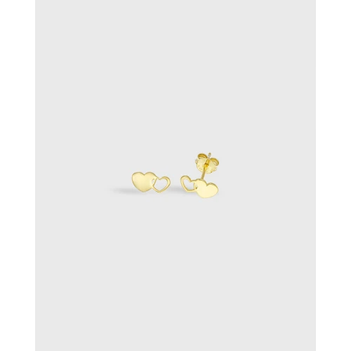 VOGUE 925 Ασημί Επιχρυσωμένα Κρεμαστά Σκουλαρίκια με Λευκά Ζιργκόν "Καρδιά" 20171544201