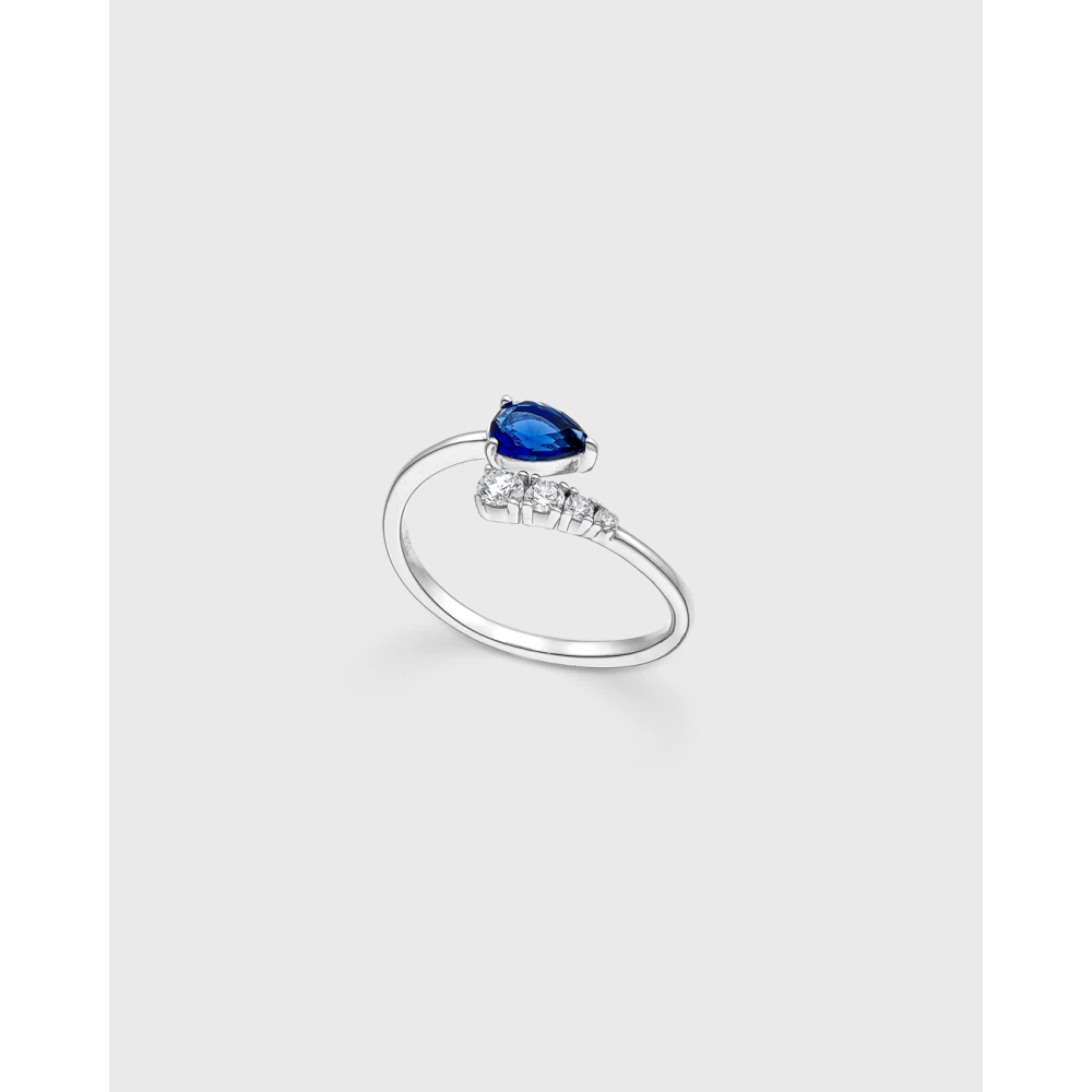 VOGUE 925 Ασήμι Δαχτυλίδι με Λευκά και Μπλε ζιργκόν 20171590113
