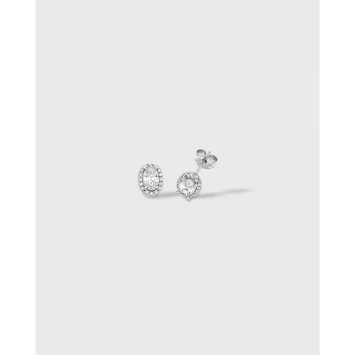 VOGUE Σκουλαρίκια 925 Ασήμι Ροζέτα με Ζιργκόν 20171616213