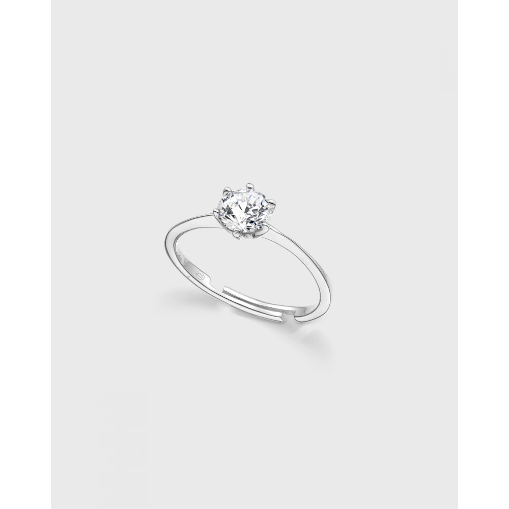VOGUE 925 Ασήμι Μονόπετρο Δαχτυλίδι με λευκό ζιργκόν 20171627113
