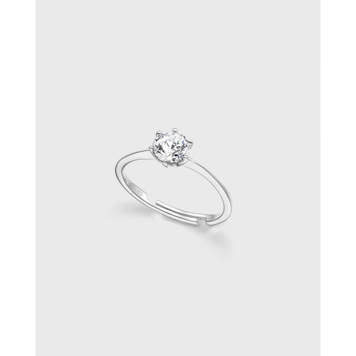 VOGUE 925 Ασήμι Μονόπετρο Δαχτυλίδι με λευκό ζιργκόν 20171627113