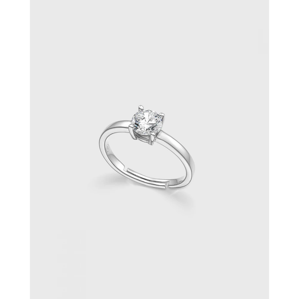 VOGUE 925 Ασήμι Μονόπετρο Δαχτυλίδι με λευκό ζιργκόν 20171628113