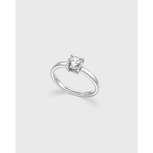 VOGUE 925 Ασήμι Μονόπετρο Δαχτυλίδι με λευκό ζιργκόν 20171628113