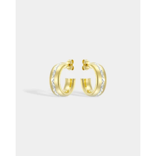 VOGUE Σκουλαρίκια 925 Ασήμι, Κρίκοι, Δύο Τόνων 20173272201