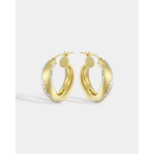 VOGUE Σκουλαρίκια 925 Ασήμι, Κρίκοι, Δύο Τόνων 20173372201