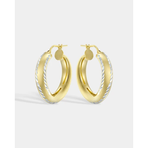 VOGUE Σκουλαρίκια 925 Ασήμι, Κρίκοι, Δύο Τόνων 20173472201