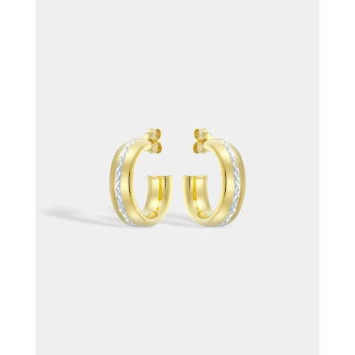 VOGUE Σκουλαρίκια 925 Ασήμι, Κρίκοι, Δύο Τόνων 20173572201