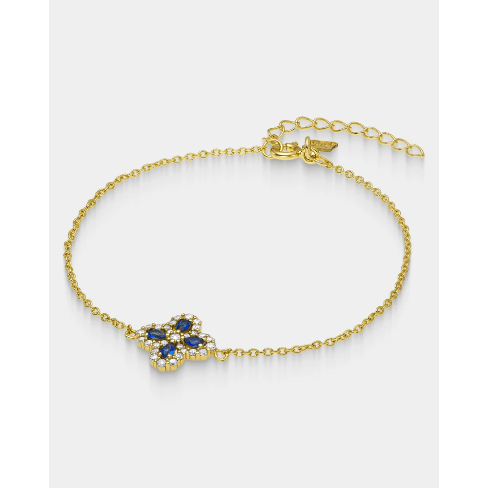 VOGUE 925 Ασήμι Βραχιόλι Επιχρυσωμένο με Σταυρό και Ζιργκόν 20175017321