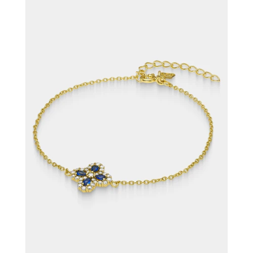 VOGUE 925 Ασήμι Βραχιόλι Επιχρυσωμένο με Σταυρό και Ζιργκόν 20175017321