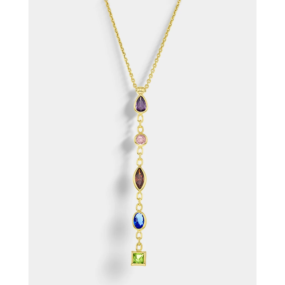 VOGUE 925 Ασήμι Κολιέ Επιχρυσωμένο με Πολύχρωμα Ζιργκόν 20175234491