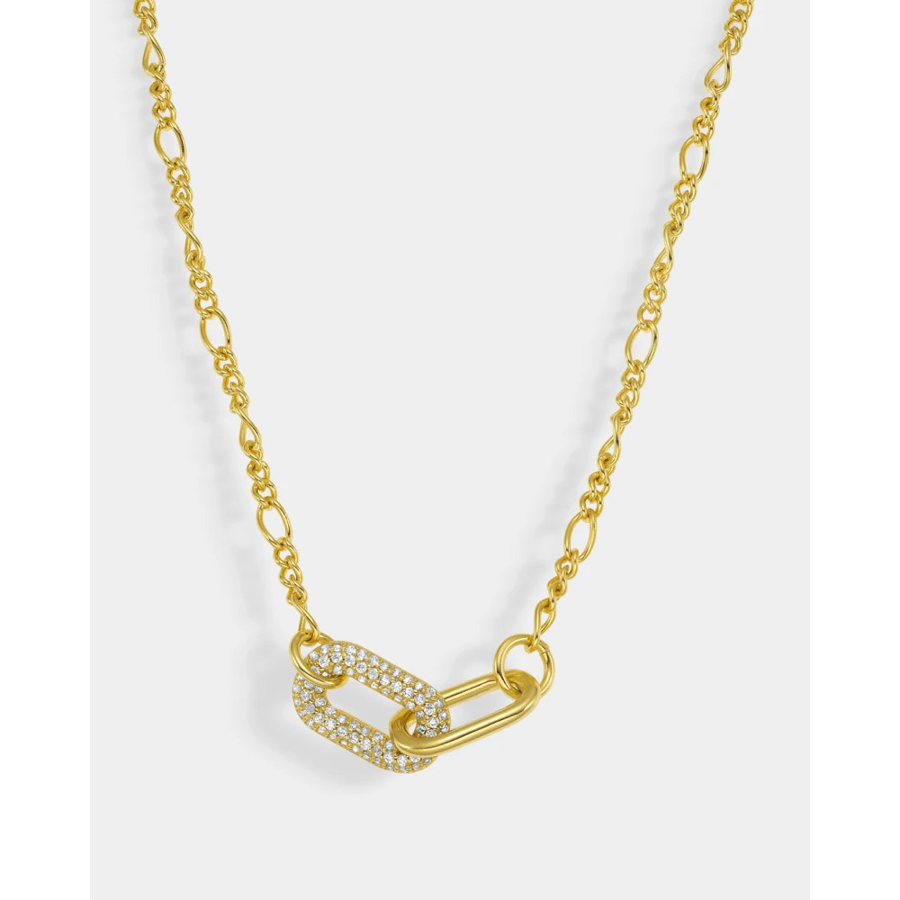 VOGUE 925 Ασήμι Κολιέ Επιχρυσωμένο με "Κρίκους" και Ζιργκόν 20175517411