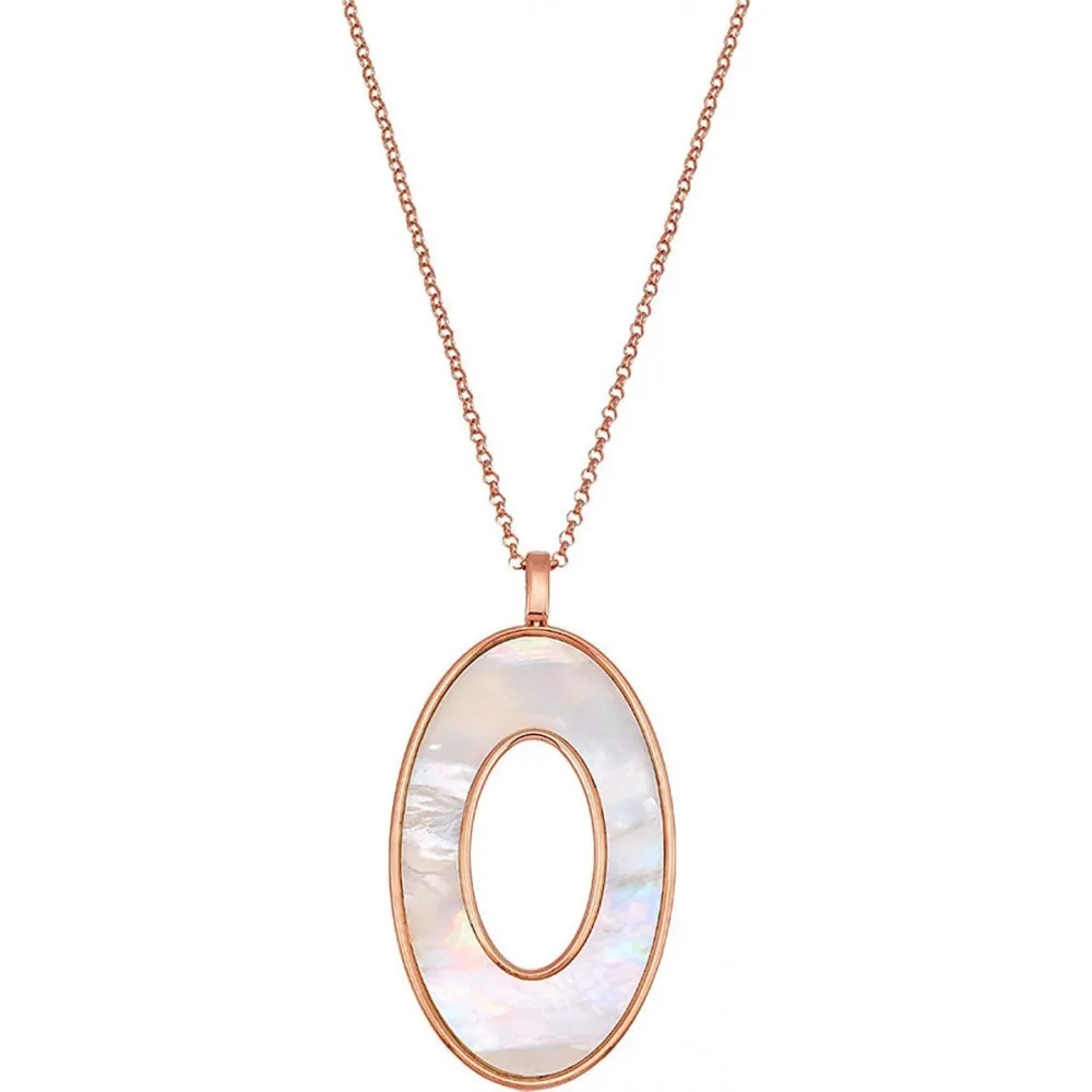 VOGUE Κολιέ Ροζ Επιχρυσωμένο με Φίλντισι  0230402