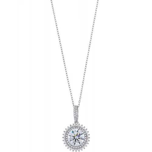BREEZE Κολιέ "Αστέρι" ΄από Ασήμι 925, με Λευκά Ζιργκόν 2017416003.4