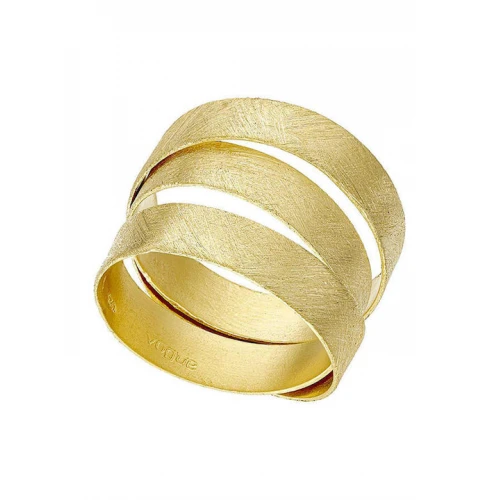 VOGUE Δαχτυλίδι 925 Ασήμι, Ματ Επιχρυσωμένο 20174923101