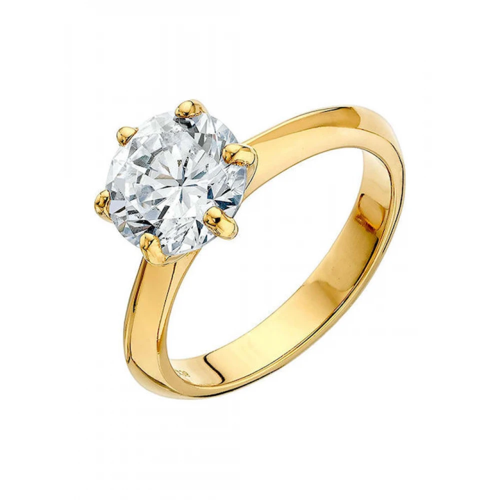 VOGUE 925 Ασήμι Δαχτυλίδι Επιχρυσωμένο με Λευκό Ζιργκόν 20174254101