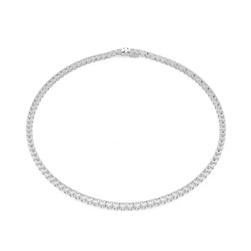 SWAROVSKI Κολιέ Matrix Tennis Στρογγυλή κοπή, Mικρό, Λευκό, Επιμετάλλωση Ροδίου 5681796