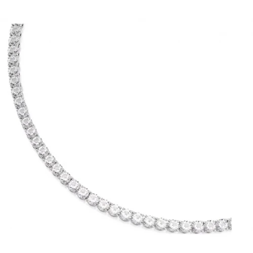 SWAROVSKI Κολιέ Matrix Tennis Στρογγυλή κοπή, Mικρό, Λευκό, Επιμετάλλωση Ροδίου 5681796